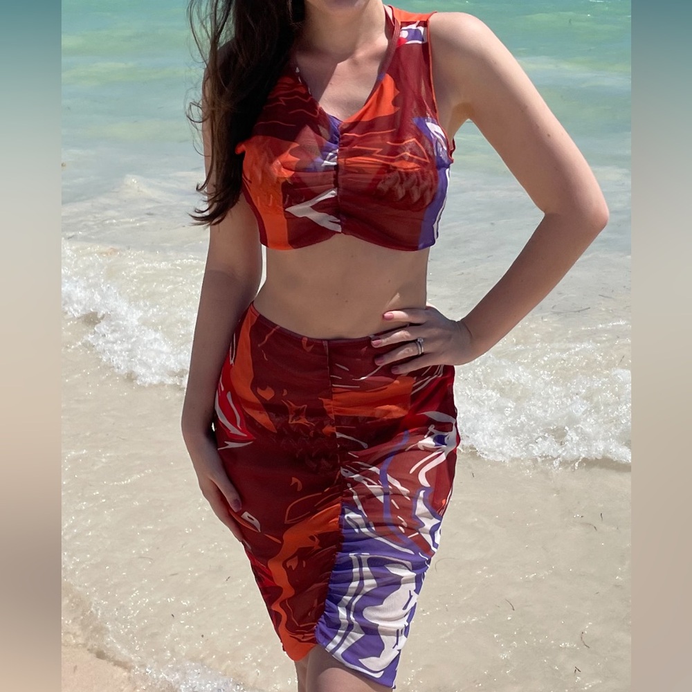 SHEIN beach cover up 2 piece set